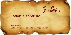 Fodor Szendike névjegykártya