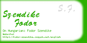 szendike fodor business card